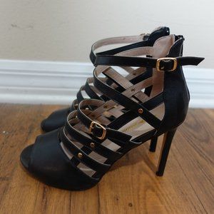 Black Caged Heels